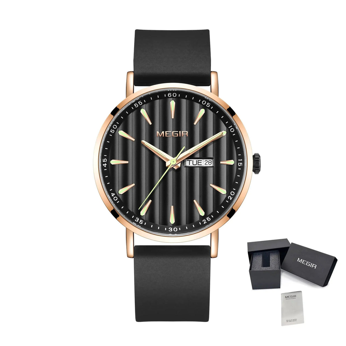 MEGIR Luxury Big Dial Mens Watch Fashion Quartz Casual Sport Wristwatch for Men Waterproof Week Date Display Clock Reloj Hombre 1081 by MEGIR WATCH GROUP