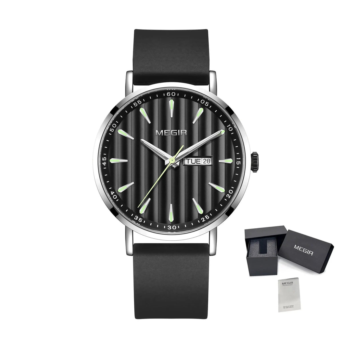 MEGIR Luxury Big Dial Mens Watch Fashion Quartz Casual Sport Wristwatch for Men Waterproof Week Date Display Clock Reloj Hombre 1081 by MEGIR WATCH GROUP
