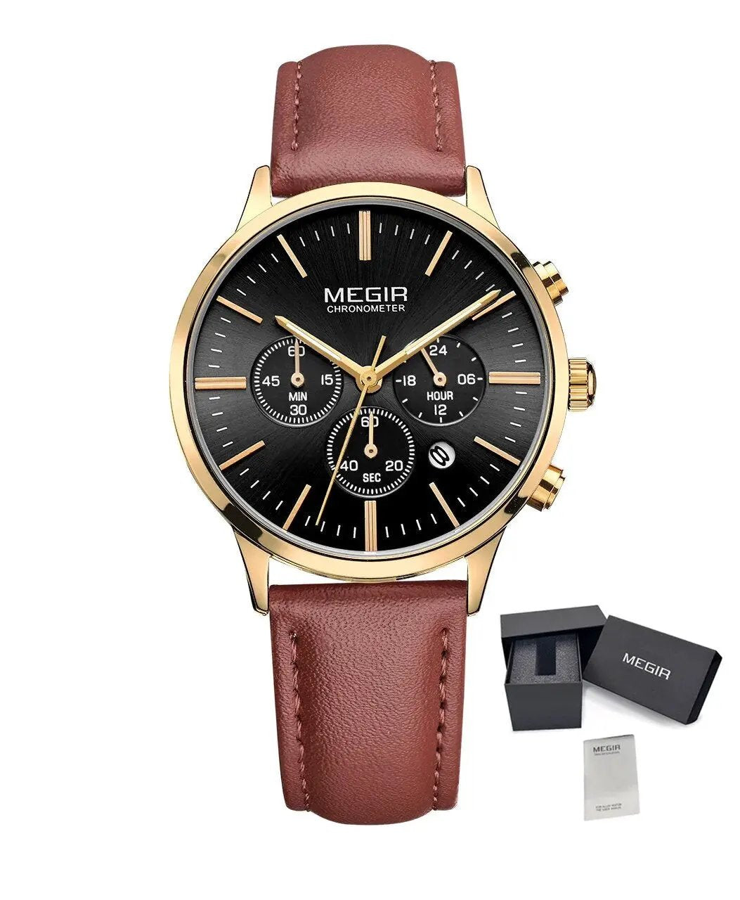 MEGIR Women Casual Watches Leather Strap Ladies Quartz Wristwatches Fashion Female Dress Clock Chronograph Relogio Feminino 2011 by MEGIR WATCH GROUP