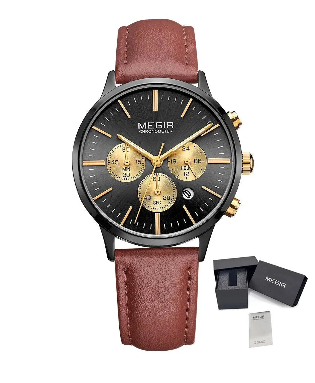 MEGIR Women Casual Watches Leather Strap Ladies Quartz Wristwatches Fashion Female Dress Clock Chronograph Relogio Feminino 2011 by MEGIR WATCH GROUP