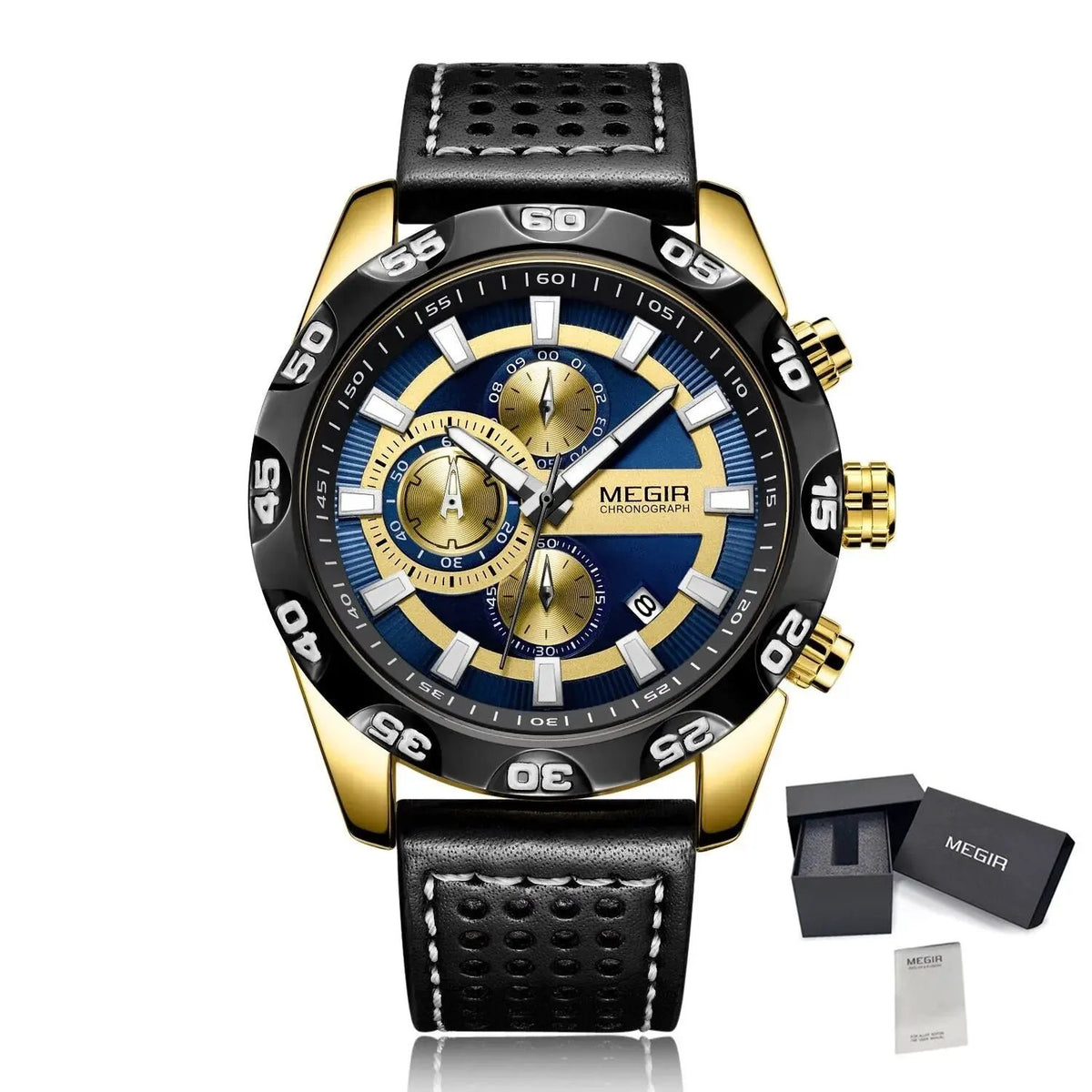 MEGIR Fashion Men's Watch Multifunctional Casual Sport Wristwatch Waterproof Luminous Male Quartz Chronograph Reloj Hombre 2096 by MEGIR WATCH GROUP