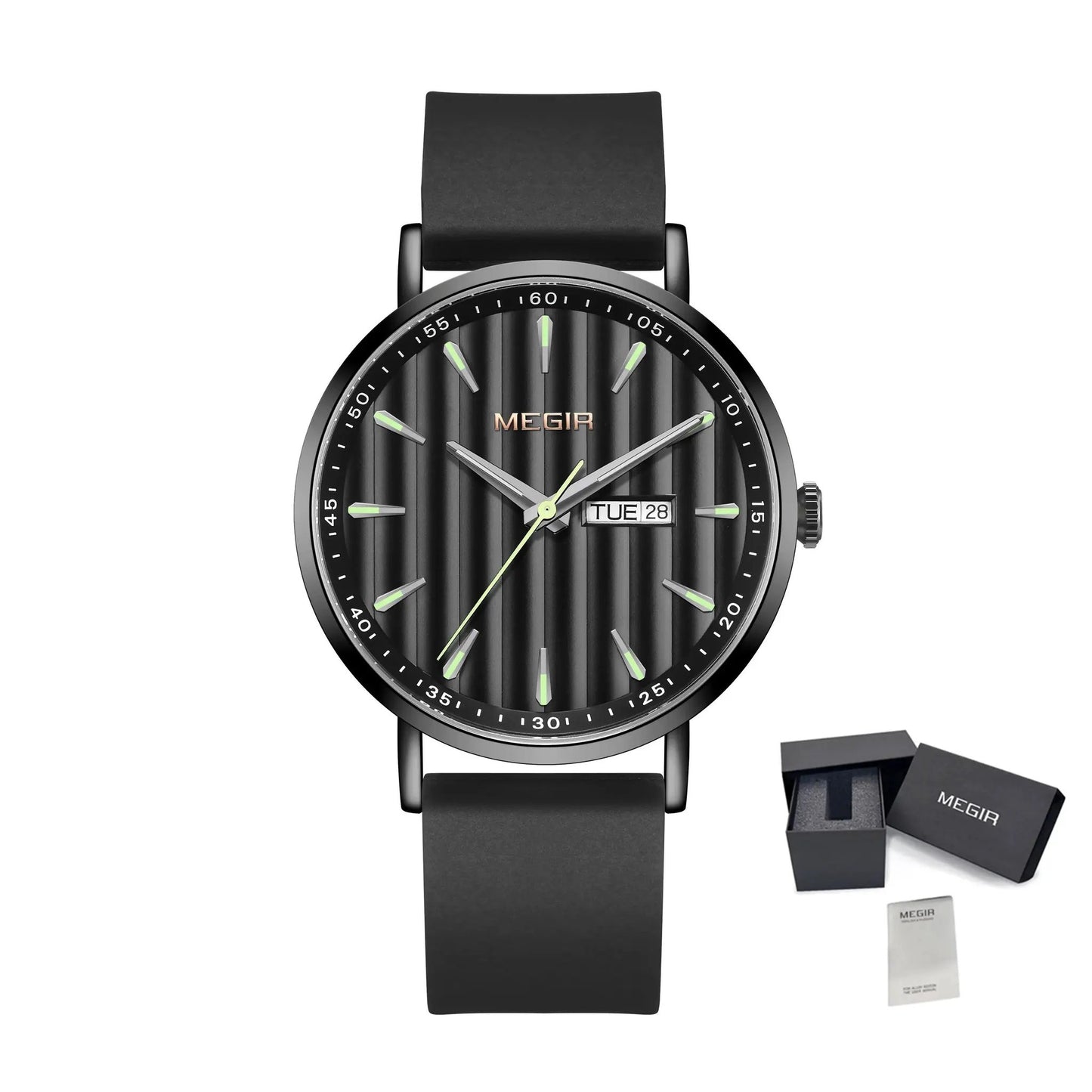 MEGIR Luxury Big Dial Mens Watch Fashion Quartz Casual Sport Wristwatch for Men Waterproof Week Date Display Clock Reloj Hombre 1081 by MEGIR WATCH GROUP