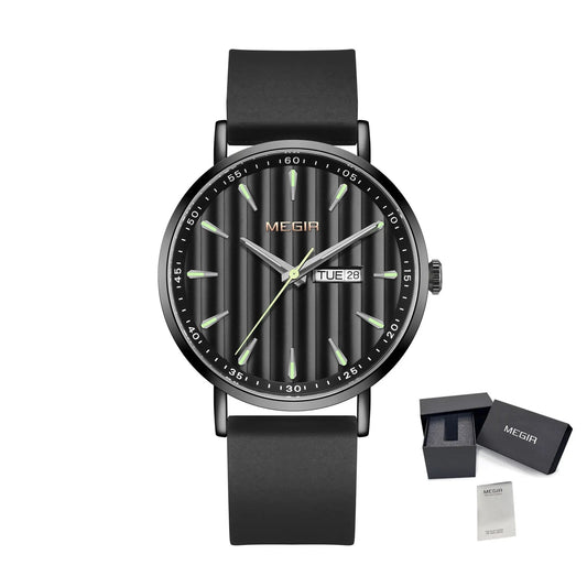 MEGIR Luxury Big Dial Mens Watch Fashion Quartz Casual Sport Wristwatch for Men Waterproof Week Date Display Clock Reloj Hombre 1081 by MEGIR WATCH GROUP