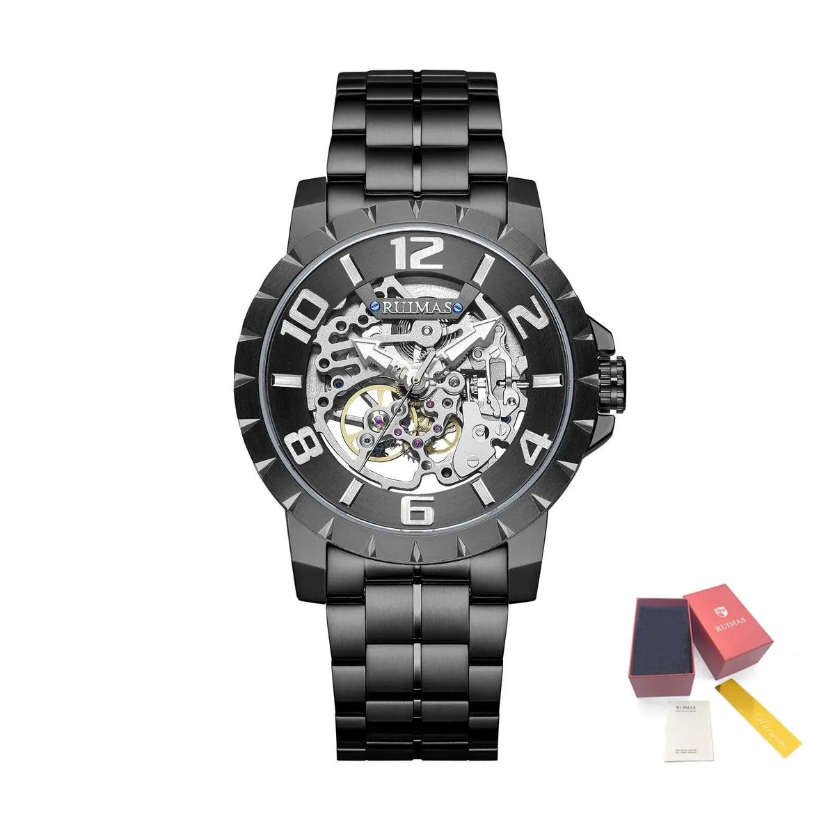 RUIMAS Men Mechanical Watch Luxury Automatic Stainless Steel Bracelet Wristwatches 5ATM Waterproof Clock Relogio Masculino 6784 by MEGIR WATCH GROUP