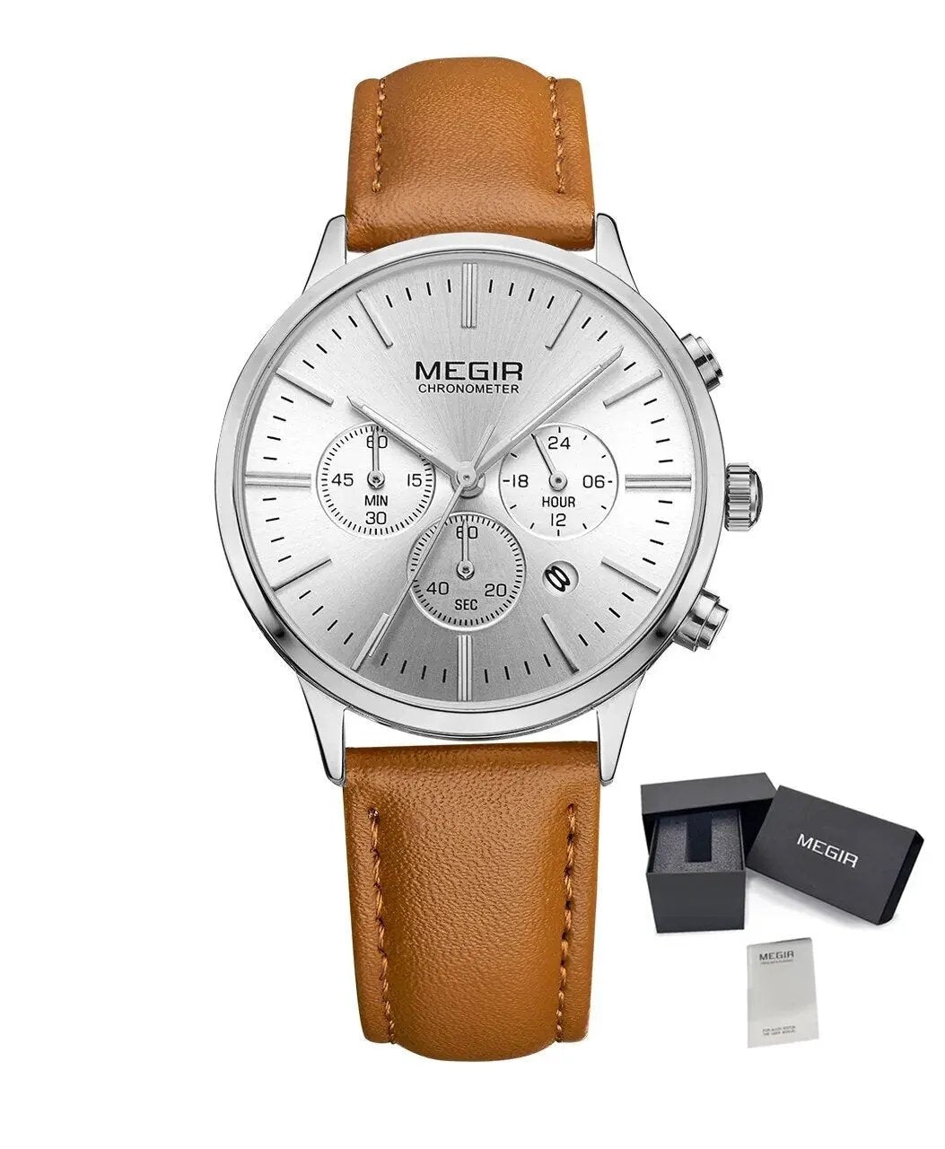 MEGIR Women Casual Watches Leather Strap Ladies Quartz Wristwatches Fashion Female Dress Clock Chronograph Relogio Feminino 2011 by MEGIR WATCH GROUP