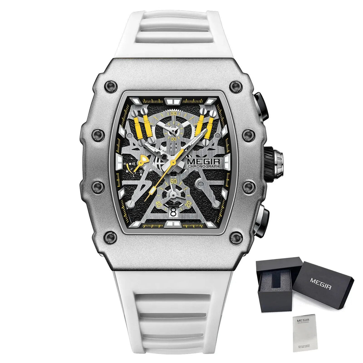 MEGIR Luxury Outdoor Sport Wristwatch for Men Silicone Waterproof Watches Quartz Military Watch Male Clock Chronograph 2218 by MEGIR WATCH GROUP