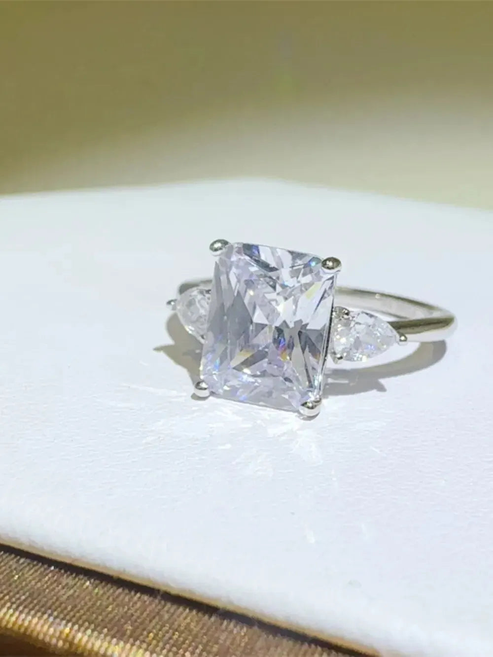 3 Carat Moissanite 925 Sterling Silver Square Shape Ring by Partner Label