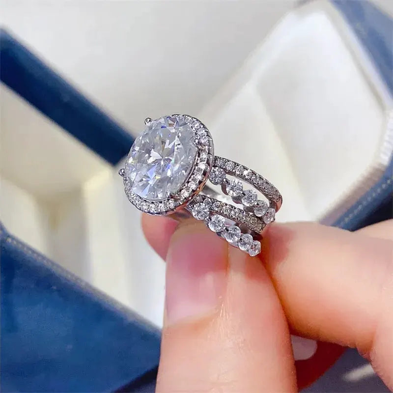 3 Carat Moissanite 925 Sterling Silver Layered Ring by Partner Label