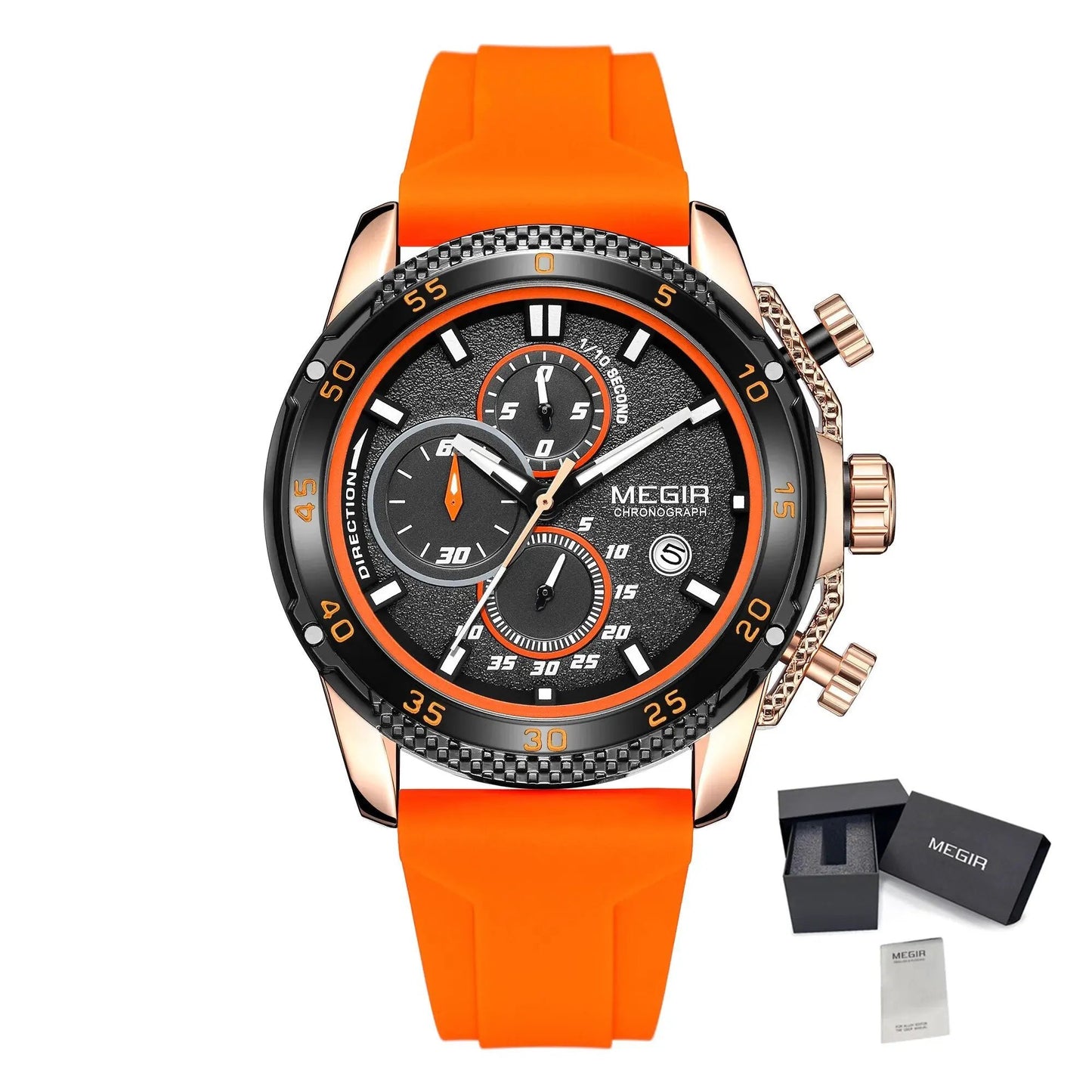 MEGIR Men's Watches Luxury Military Sport Wristwatches Waterproof Luminous Silicone Strap Quartz Chronograph Reloj Hombre 2211 by MEGIR WATCH GROUP