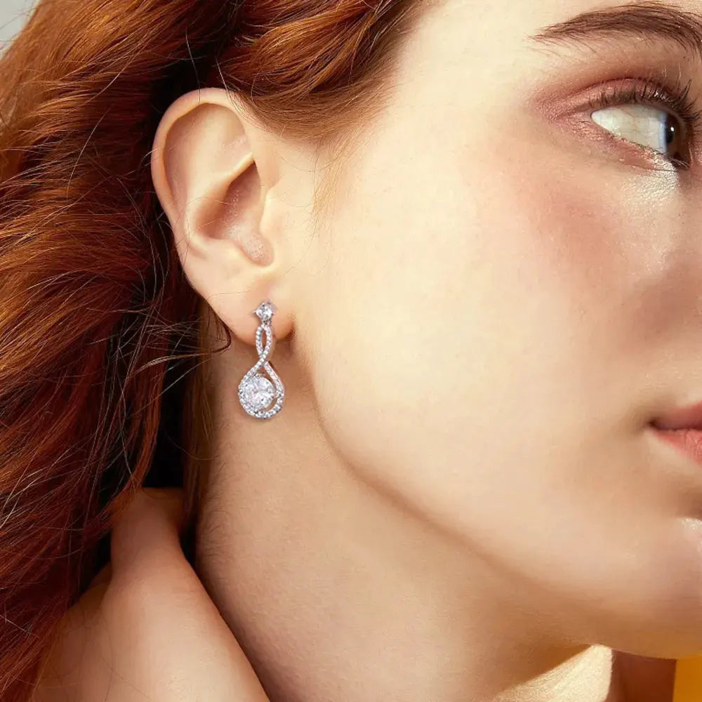 1 Carat Moissanite 925 Sterling Silver Earrings by Partner Label