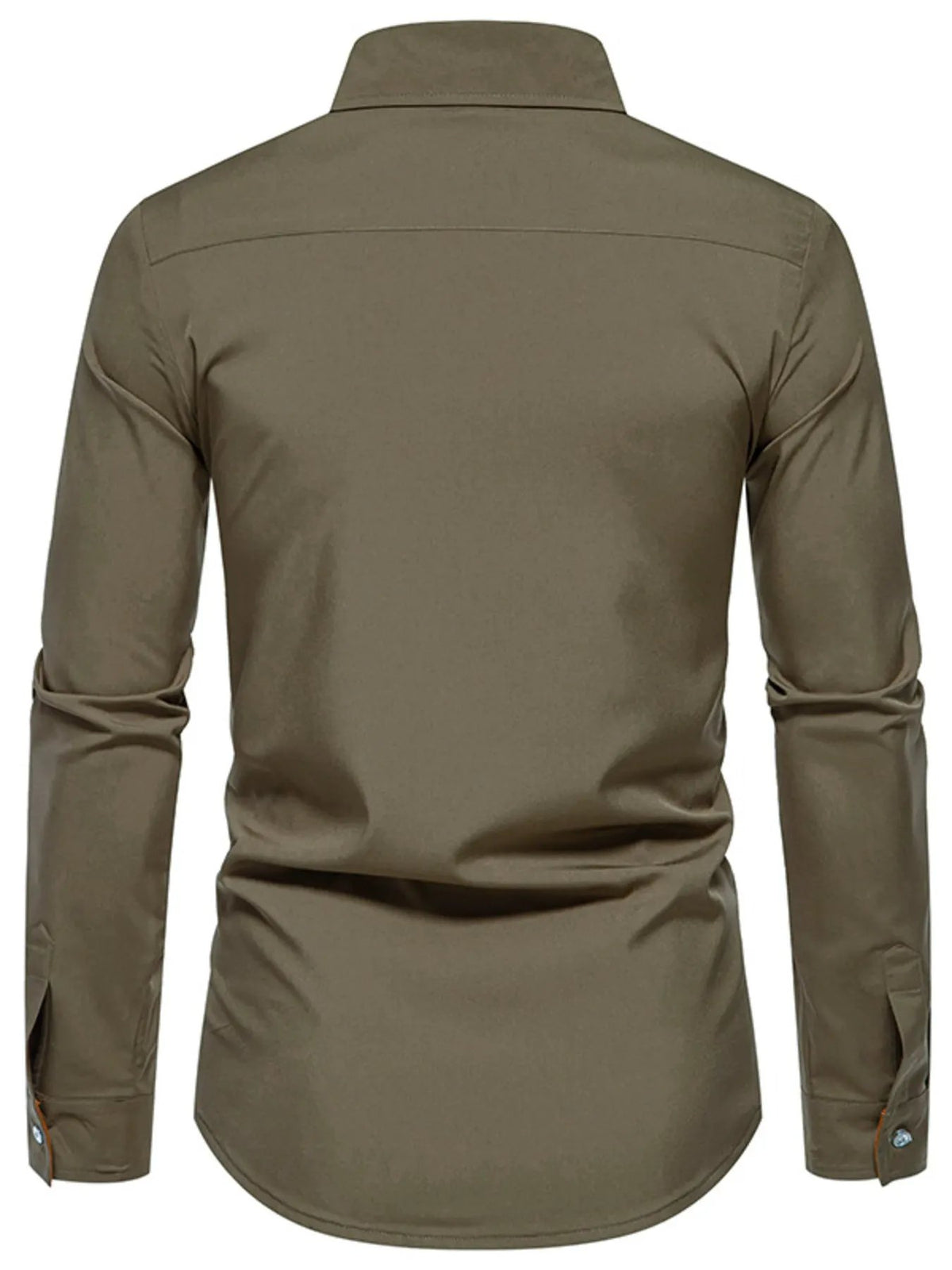 Men's Contrast Trim Button-Down Shirt by Trendsi