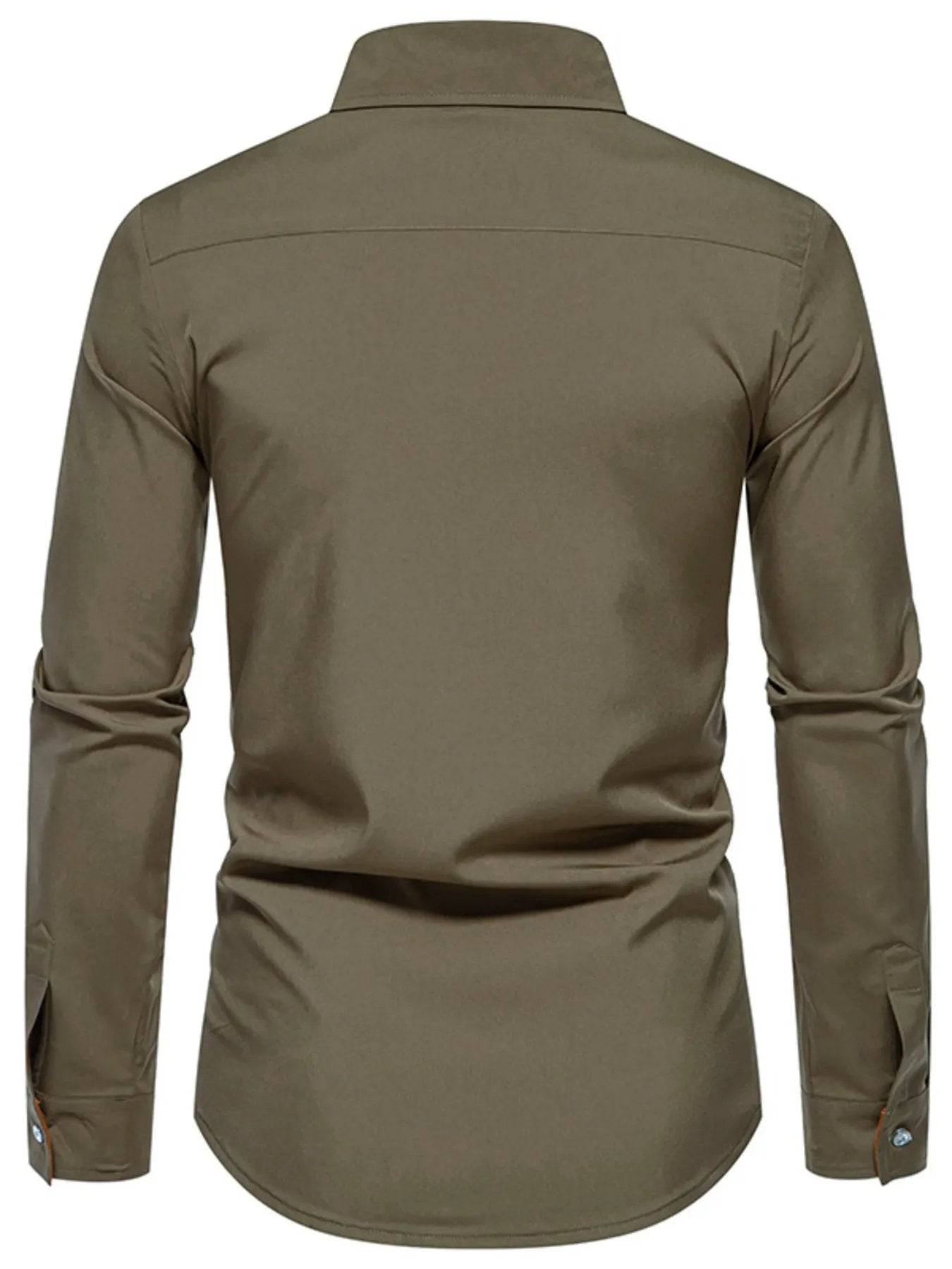 Men's Contrast Trim Button-Down Shirt by Trendsi