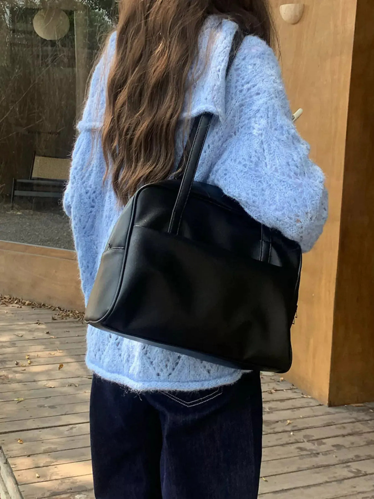 Classic Style Faux Leather Tote Bag by Partner Label