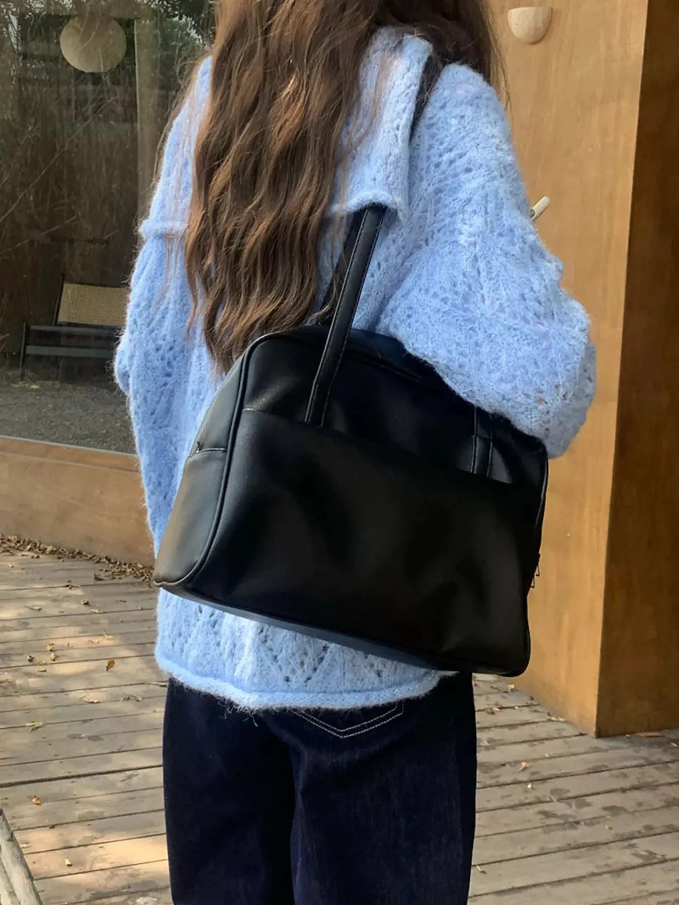 Classic Style Faux Leather Tote Bag by Partner Label