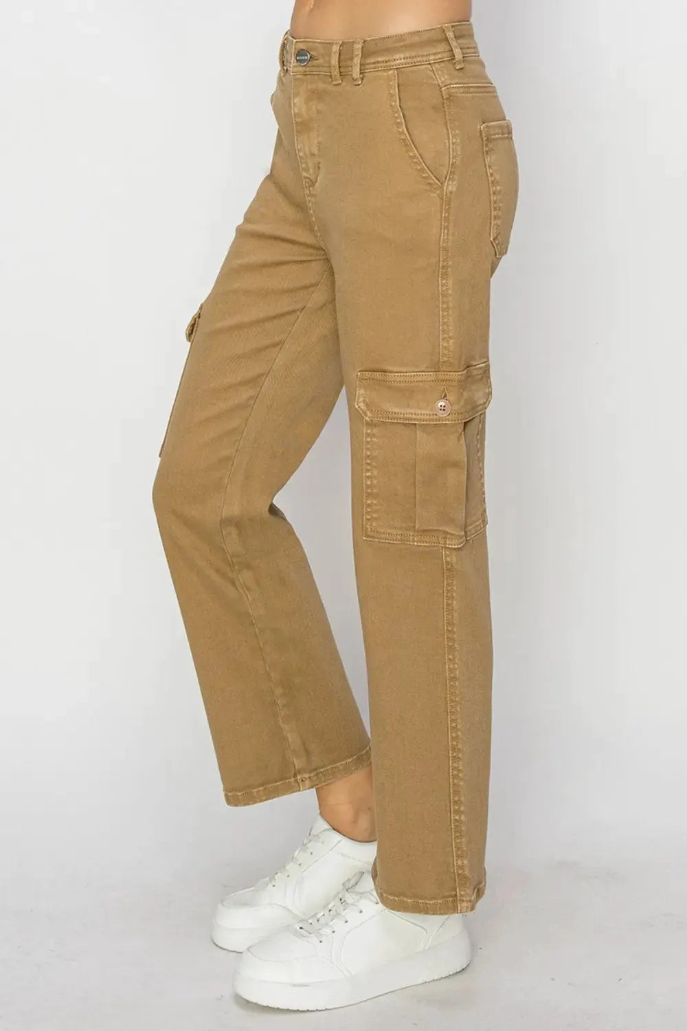 Risen Full Size High Rise Cargo Jeans by RISEN