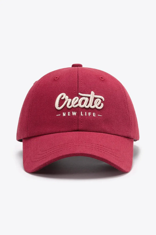 CREATE NEW LIFE Adjustable Cotton Baseball Cap by Partner Label