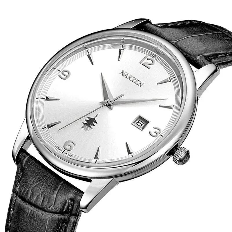 Men Watches Ontwerp Luxe Mannen Quartz Horloge Rvs Gmt Horloge Top Merk Echt leer Waterproof Dress Watch Horloges Reloj Homber 1006 by MEGIR WATCH GROUP