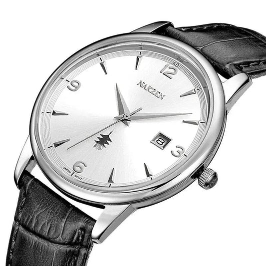 Men Watches Ontwerp Luxe Mannen Quartz Horloge Rvs Gmt Horloge Top Merk Echt leer Waterproof Dress Watch Horloges Reloj Homber 1006 by MEGIR WATCH GROUP