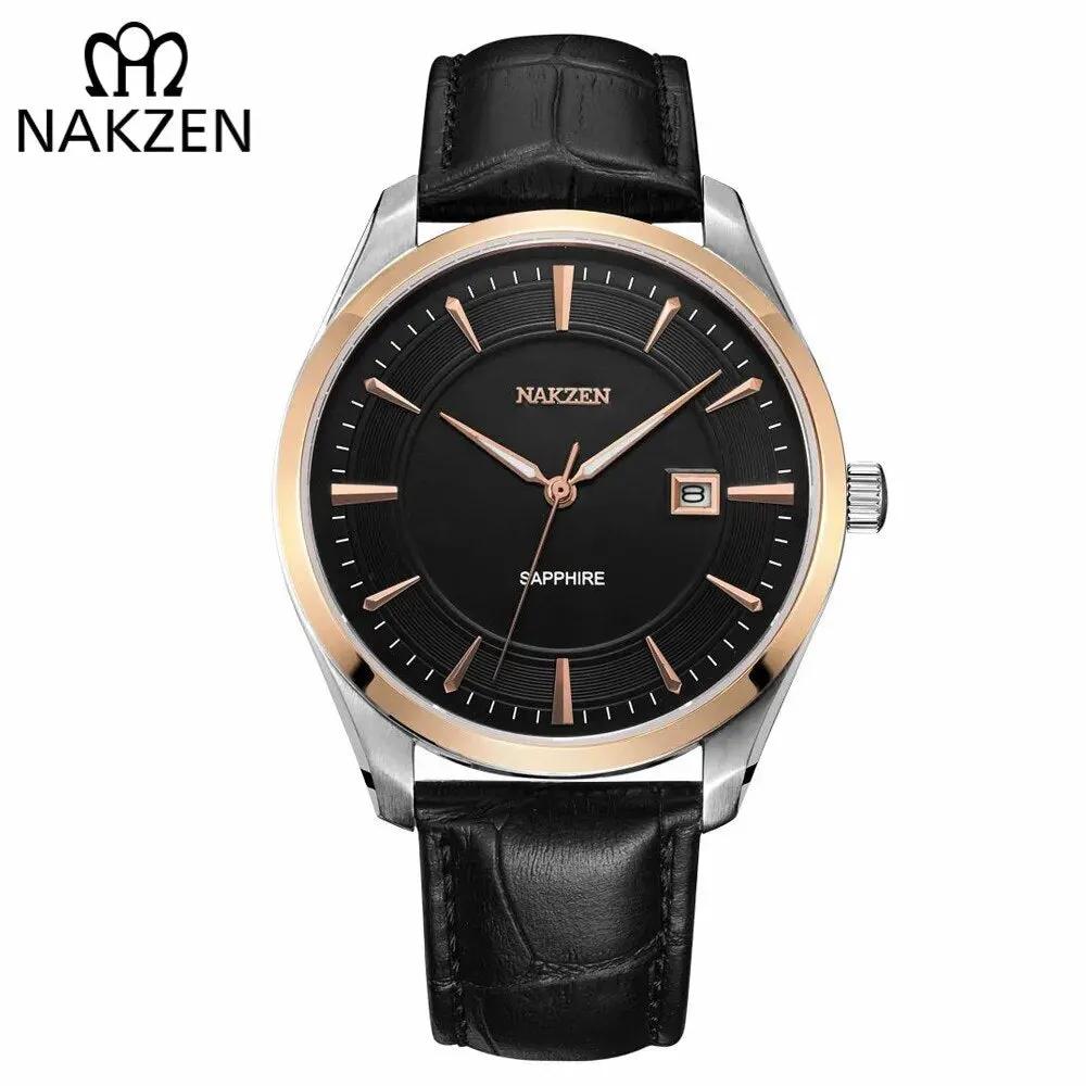 NAKZEN Mens wrist Watches Top Luxury Brand Quartz Watch Casual Leather Sports Wristwatch Homme Male Clock Relogio Masculino 1002 by MEGIR WATCH GROUP