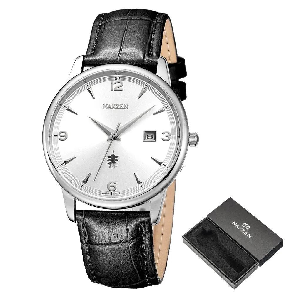 Men Watches Ontwerp Luxe Mannen Quartz Horloge Rvs Gmt Horloge Top Merk Echt leer Waterproof Dress Watch Horloges Reloj Homber 1006 by MEGIR WATCH GROUP