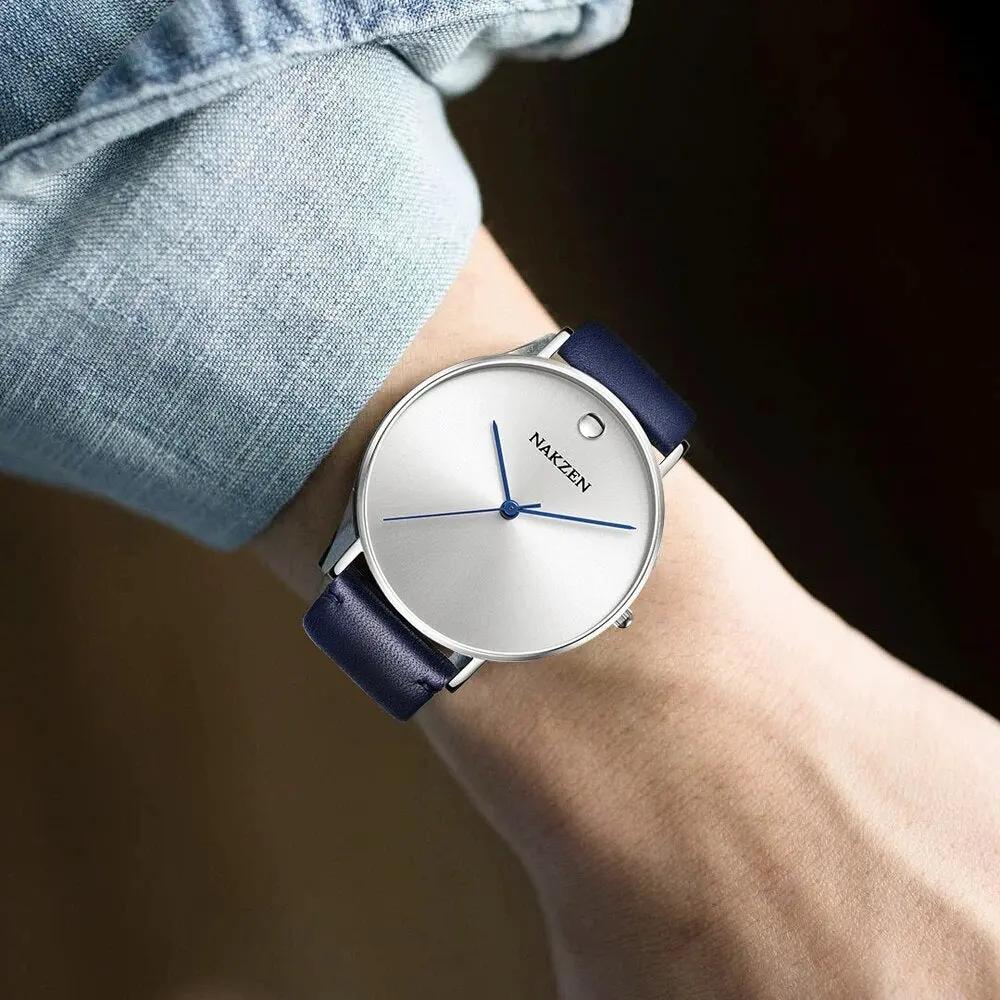 NAKZEN 2020 New Men's Watches Top Brand Luxury Quartz Watch Men Leather Waterproof Cool Watch Man Clocks Relogio Masculino 4105 by MEGIR WATCH GROUP