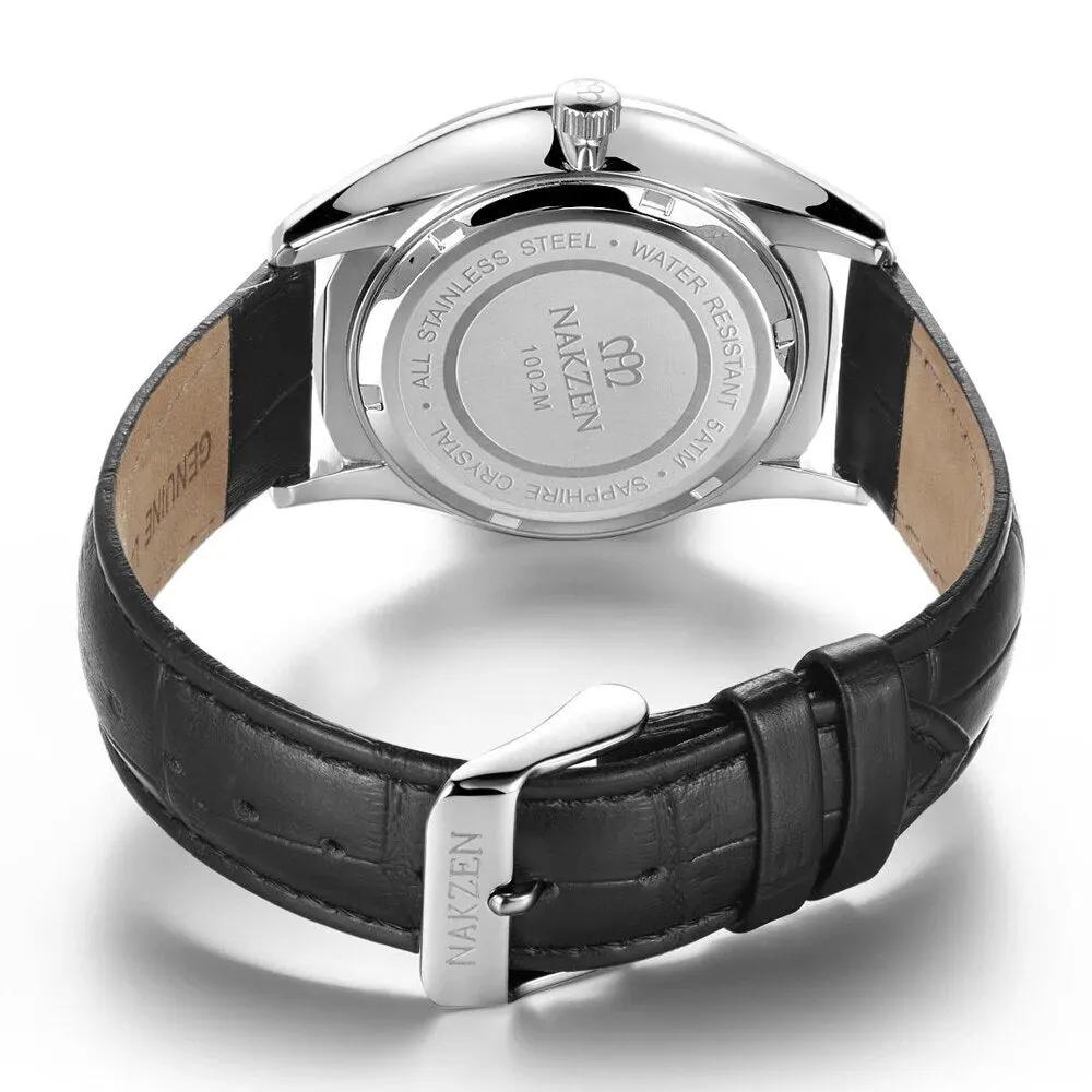 NAKZEN Mens wrist Watches Top Luxury Brand Quartz Watch Casual Leather Sports Wristwatch Homme Male Clock Relogio Masculino 1002 by MEGIR WATCH GROUP