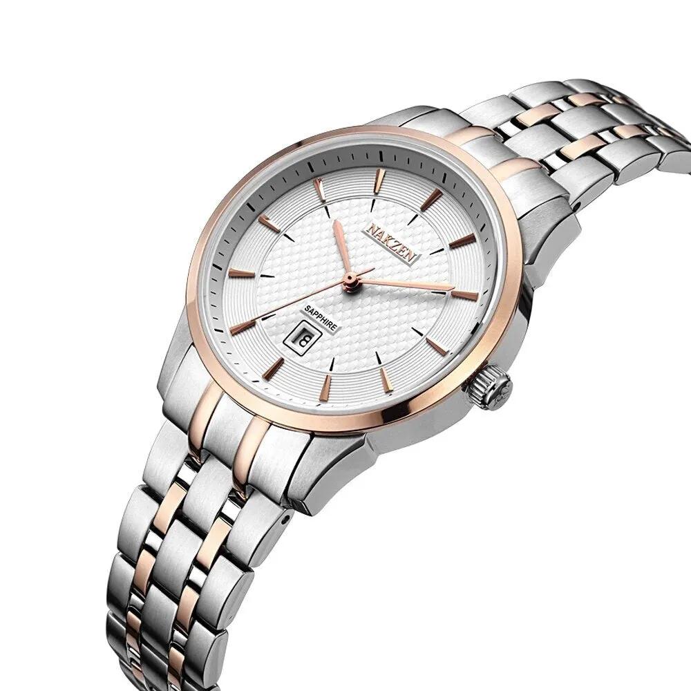 NAKZEN Top Luxury Brand Men's Watches Waterproof Quartz Stainless Steel Watch Rose Gold Watches Male Clock Relogio Masculino 4009 by MEGIR WATCH GROUP