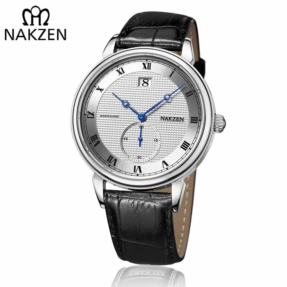 NAKZEN Classic Men Watch Top Brand Luxury Function Date Leather Sport Watches Male Business Quartz WristWatch Relogio Masculino 4025 by MEGIR WATCH GROUP