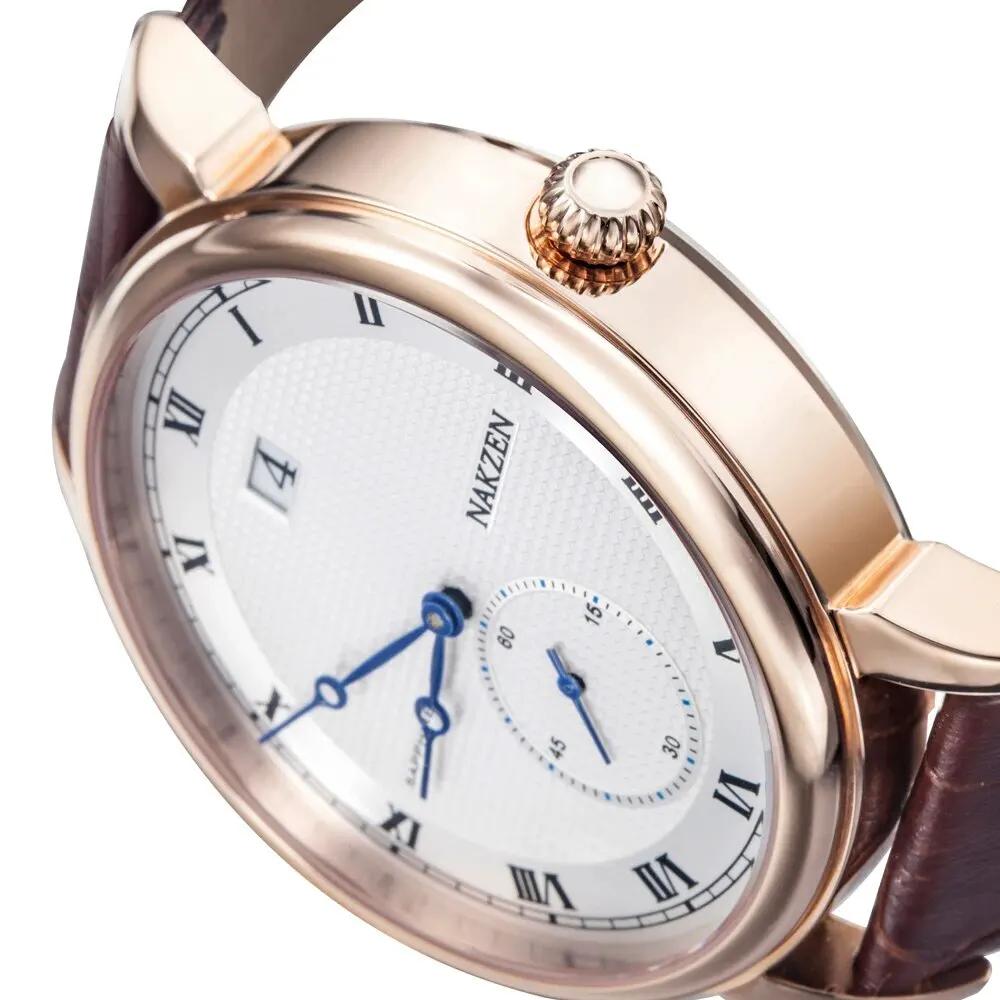 NAKZEN Classic Men Watch Top Brand Luxury Function Date Leather Sport Watches Male Business Quartz WristWatch Relogio Masculino 4025 by MEGIR WATCH GROUP