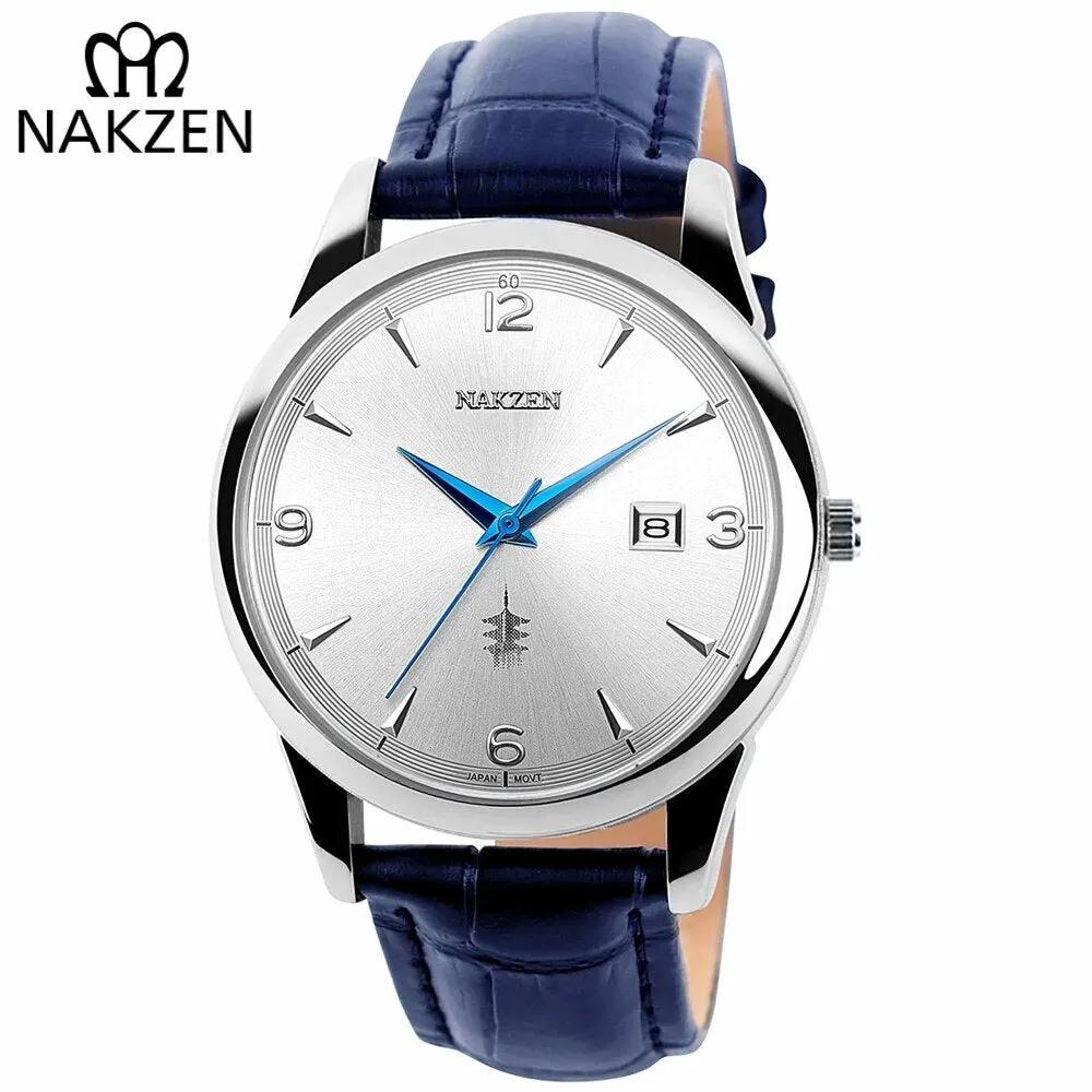 NAKZEN New Fashion Mens Watches Stainless Steel Top Brand Date Clock Waterproof Luxury Sports Quartz Watch Men Relogio Masculino 1006 by MEGIR WATCH GROUP