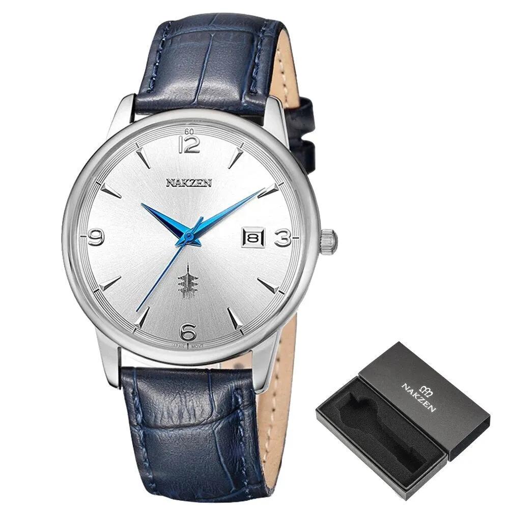 Men Watches Ontwerp Luxe Mannen Quartz Horloge Rvs Gmt Horloge Top Merk Echt leer Waterproof Dress Watch Horloges Reloj Homber 1006 by MEGIR WATCH GROUP