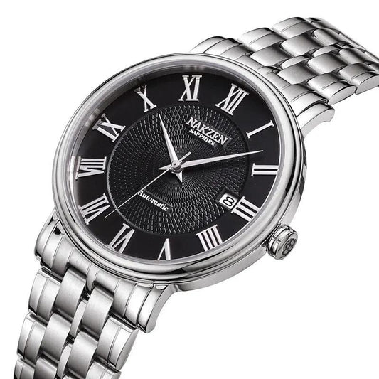 NAKZEN 7002 Men Classic Automatic Mechanical Watches Brand Luxury Man Stainless Steel Wristwatch Clock Relogio Masculino Miyota 9015 by MEGIR WATCH GROUP