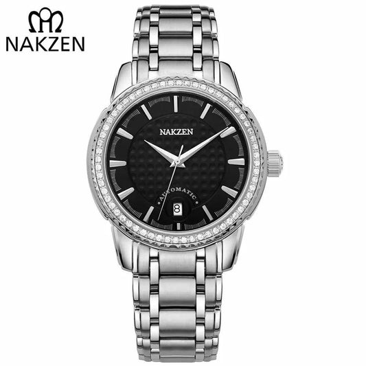 NAKZEN Men Business Mechanical Watch Men's Automatic Miyota 8215 Movt Diamond Watches Sapphire Wrist Watch Waterproof Clock 6020 by MEGIR WATCH GROUP