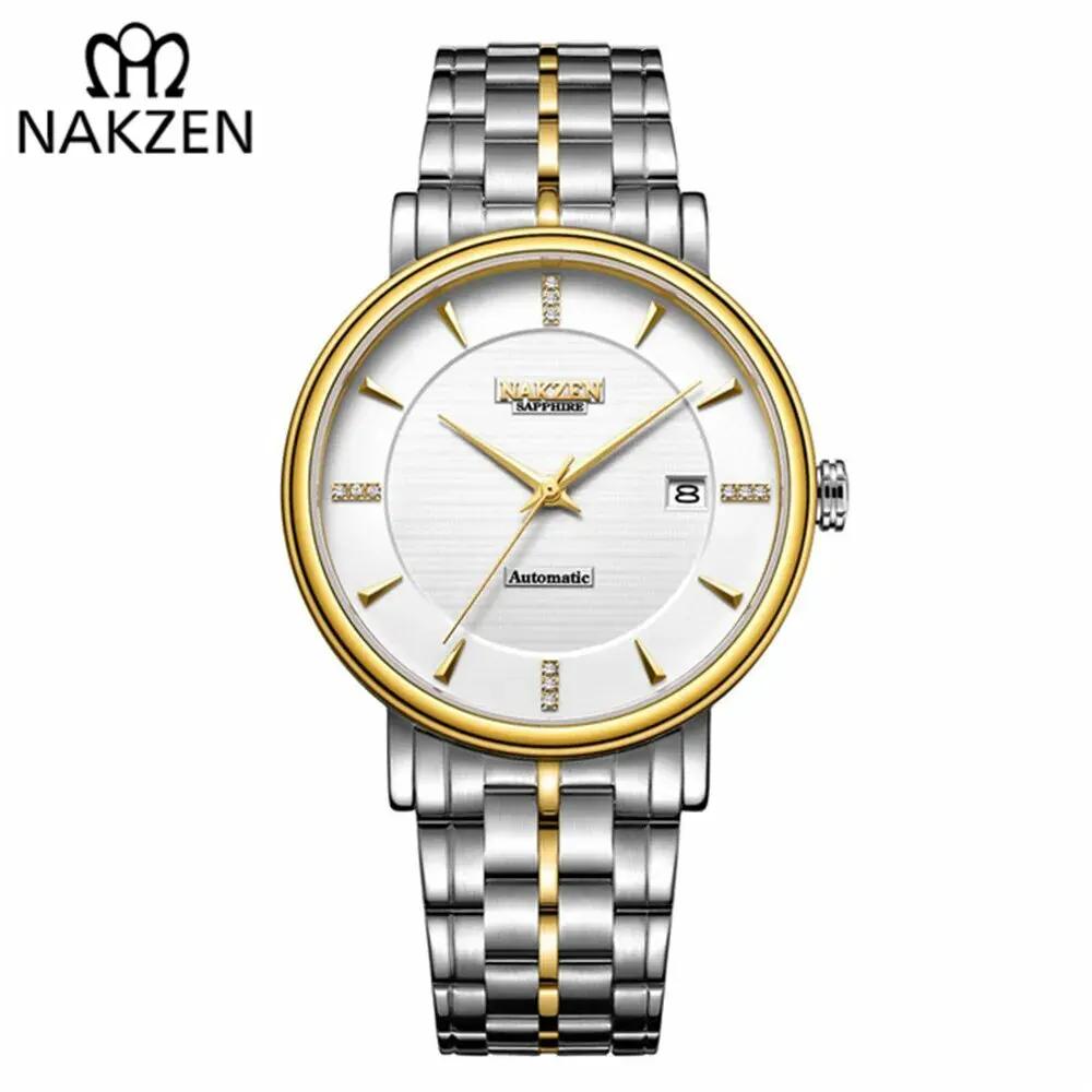 NAKZEN 6047 Men Business Wristwatch Brand Luxury Diamond Automatic Mechanical Watches Relogio Masculino Japanese movement Miyota 9015 by MEGIR WATCH GROUP
