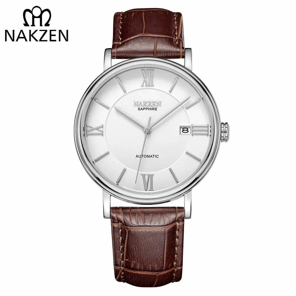 NAKZEN 7002 Men Business Automatic Mechanical Watches Brand Luxury Leather Man Wrist Watch Male Clock Relogio Masculino Miyota 9015 by MEGIR WATCH GROUP