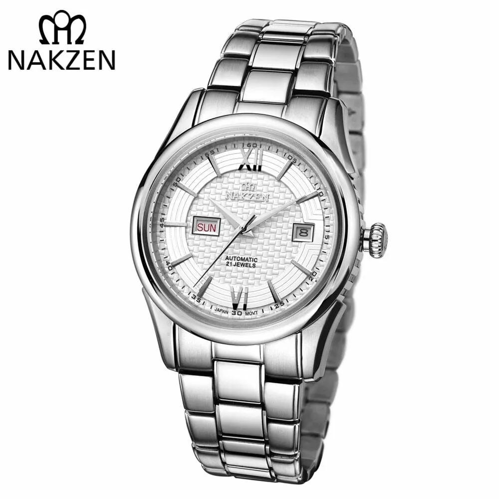 NAKZEN Men Automatic Mechanical Miyota 8205 Movement Watch Sapphire Calendar Wristwatch Man 10Bar waterproof Relogio masculino 6004 by MEGIR WATCH GROUP