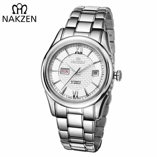 NAKZEN Men Automatic Mechanical Miyota 8205 Movement Watch Sapphire Calendar Wristwatch Man 10Bar waterproof Relogio masculino 6004 by MEGIR WATCH GROUP