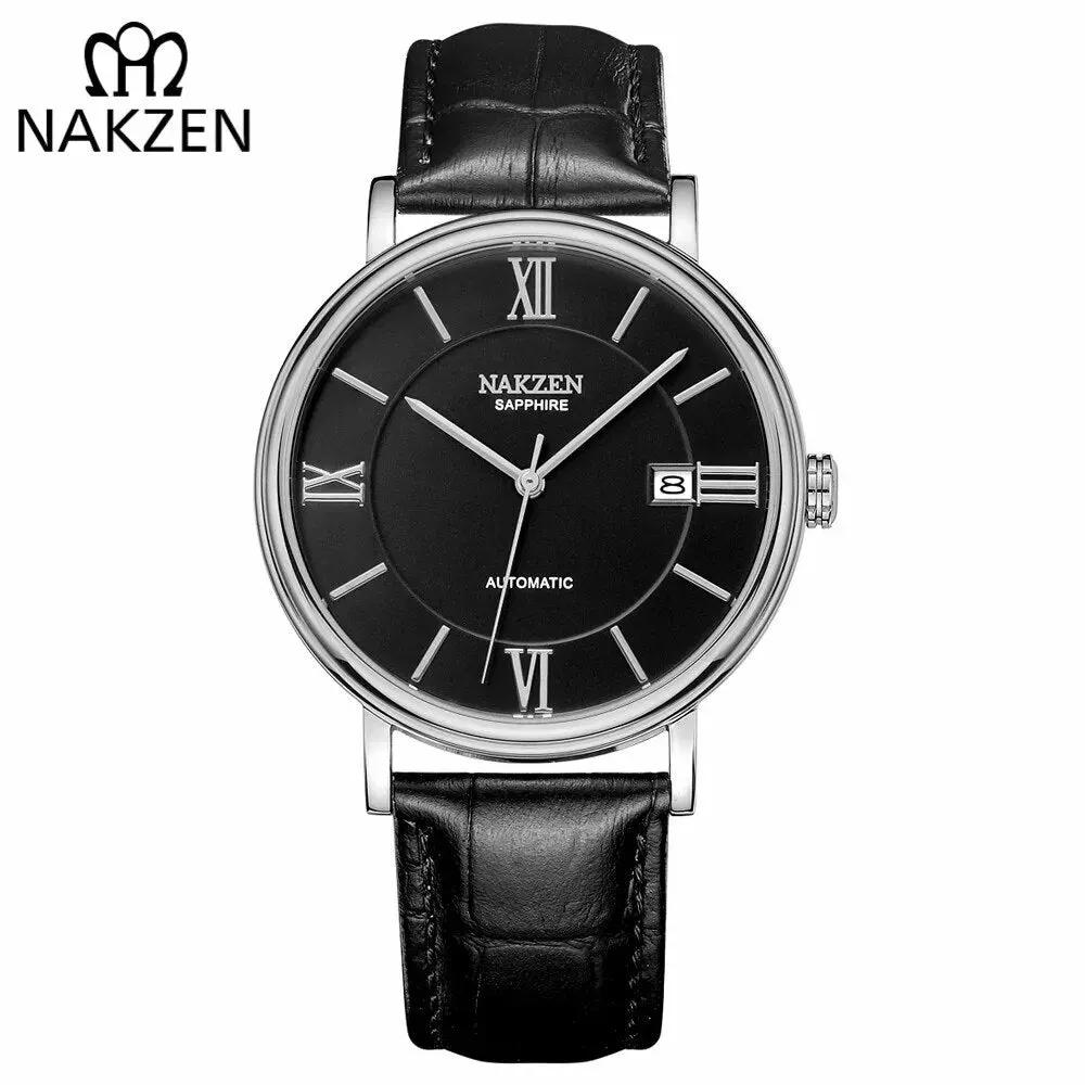 NAKZEN 7002 Men Business Automatic Mechanical Watches Brand Luxury Leather Man Wrist Watch Male Clock Relogio Masculino Miyota 9015 by MEGIR WATCH GROUP