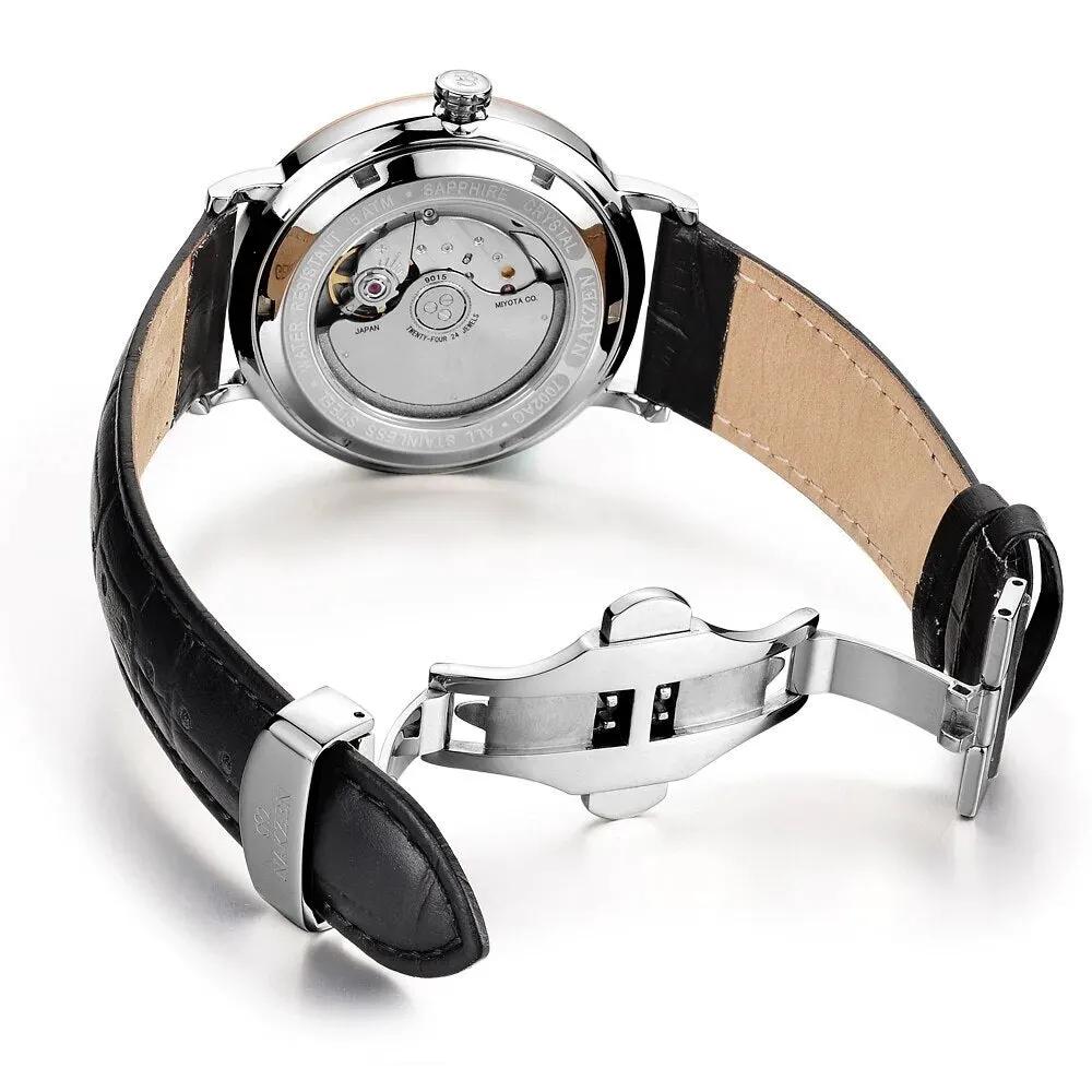 NAKZEN 7002 Men Business Automatic Mechanical Watches Brand Luxury Leather Man Wrist Watch Male Clock Relogio Masculino Miyota 9015 by MEGIR WATCH GROUP