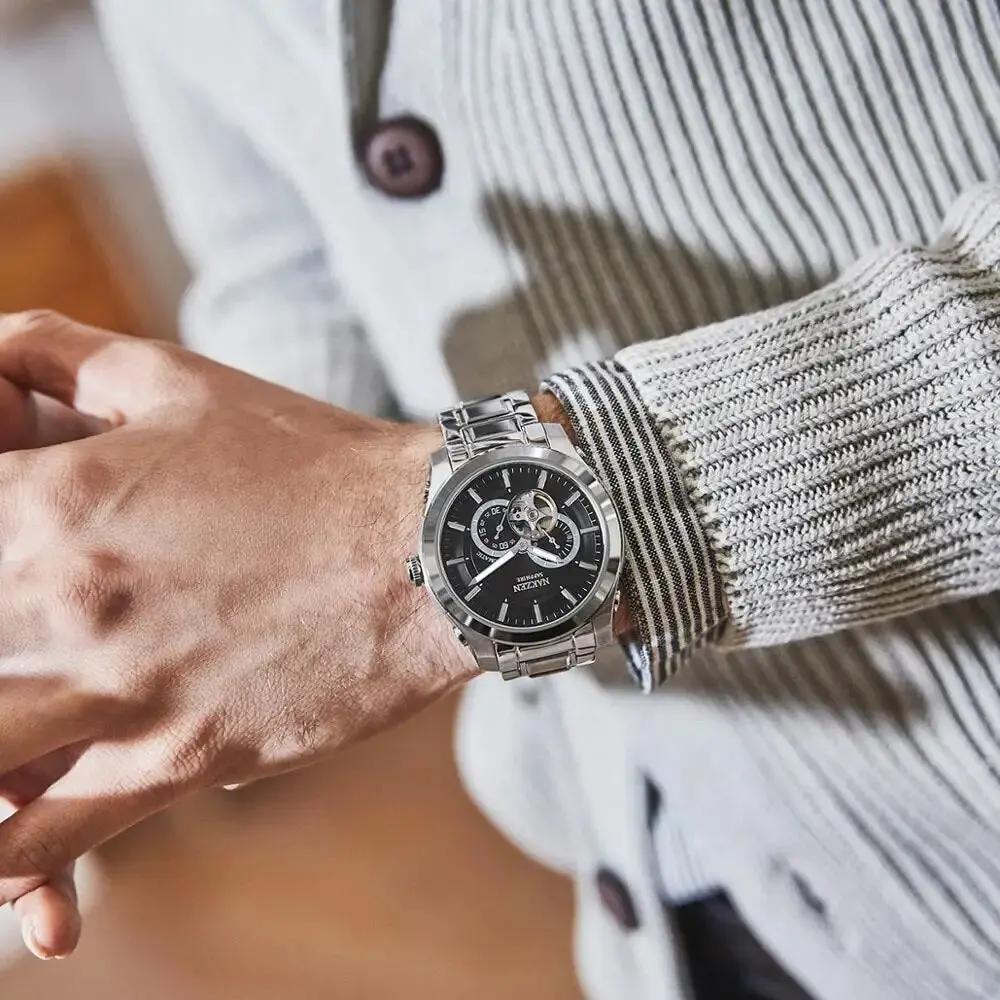 NAKZEN Men Automatic Watch Miyota 82S7 Sapphire Luxury Mechanical Wristwatch Stainless Steel Waterproof Watch Clock relogio 6023 by MEGIR WATCH GROUP