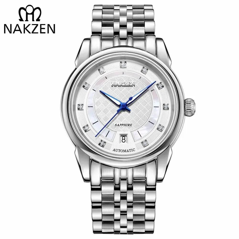 NAKZEN Men Japan Automatic NH35 Movement Mechanical Watch Mens Luminous Waterproof Diamond Classic Wrist Watches Reloj Hombre 6033 by MEGIR WATCH GROUP