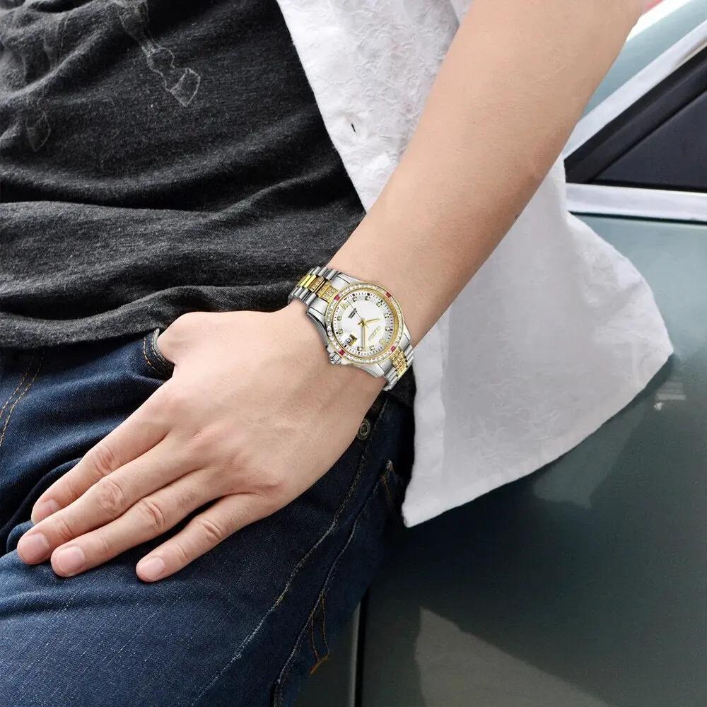 NAKZEN Men Japan NH35 Movement Automatic Mechanical Watch Elegant Diamond Stainless Steel Bracelet Watches Relogio Masculino 6013 by MEGIR WATCH GROUP
