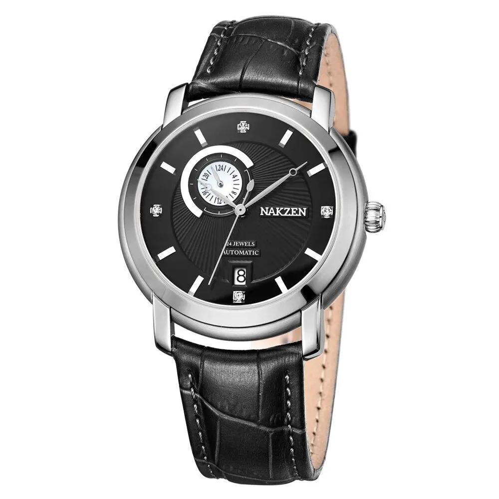 NAKZEN Men Automatic Japan NH37 Movement Mechanical Watch Men Sapphire Military Leather Sports Watches Male Clock Reloj Hombre 6026 by MEGIR WATCH GROUP