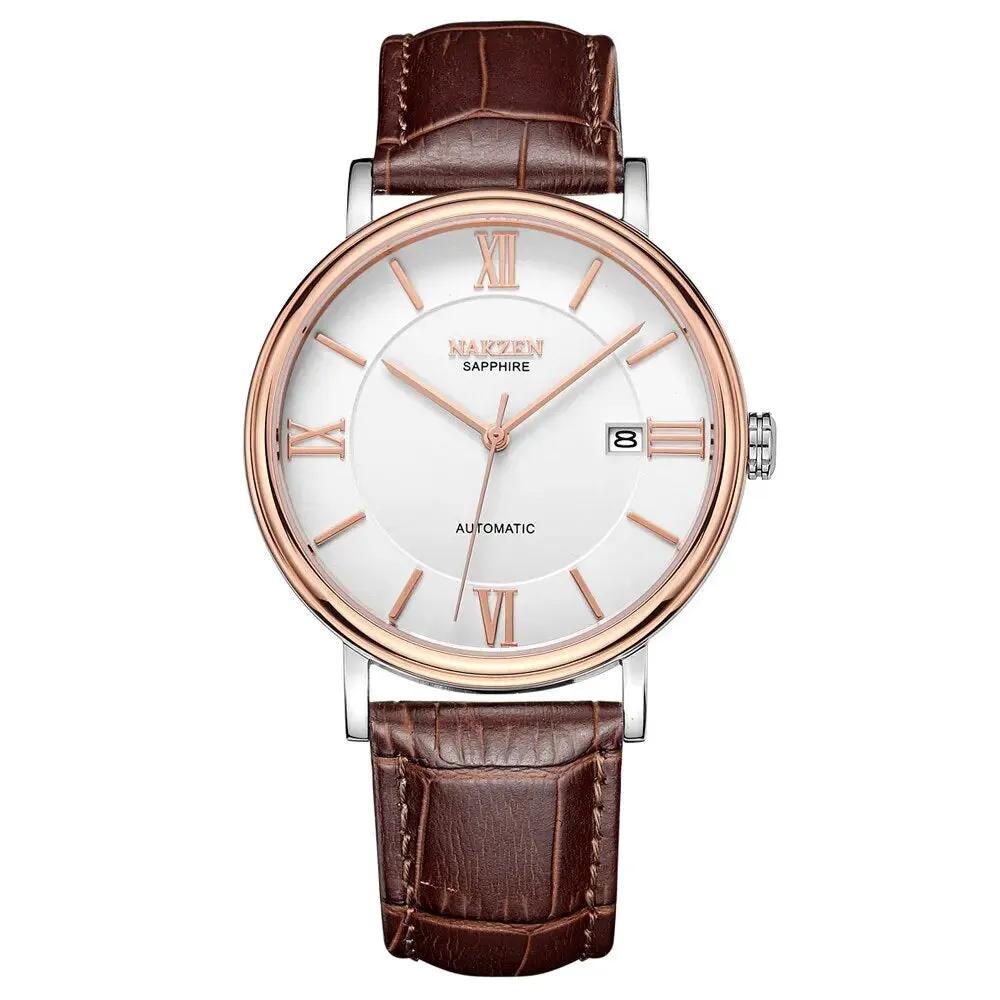 NAKZEN 7002 Men Business Automatic Mechanical Watches Brand Luxury Leather Man Wrist Watch Male Clock Relogio Masculino Miyota 9015 by MEGIR WATCH GROUP