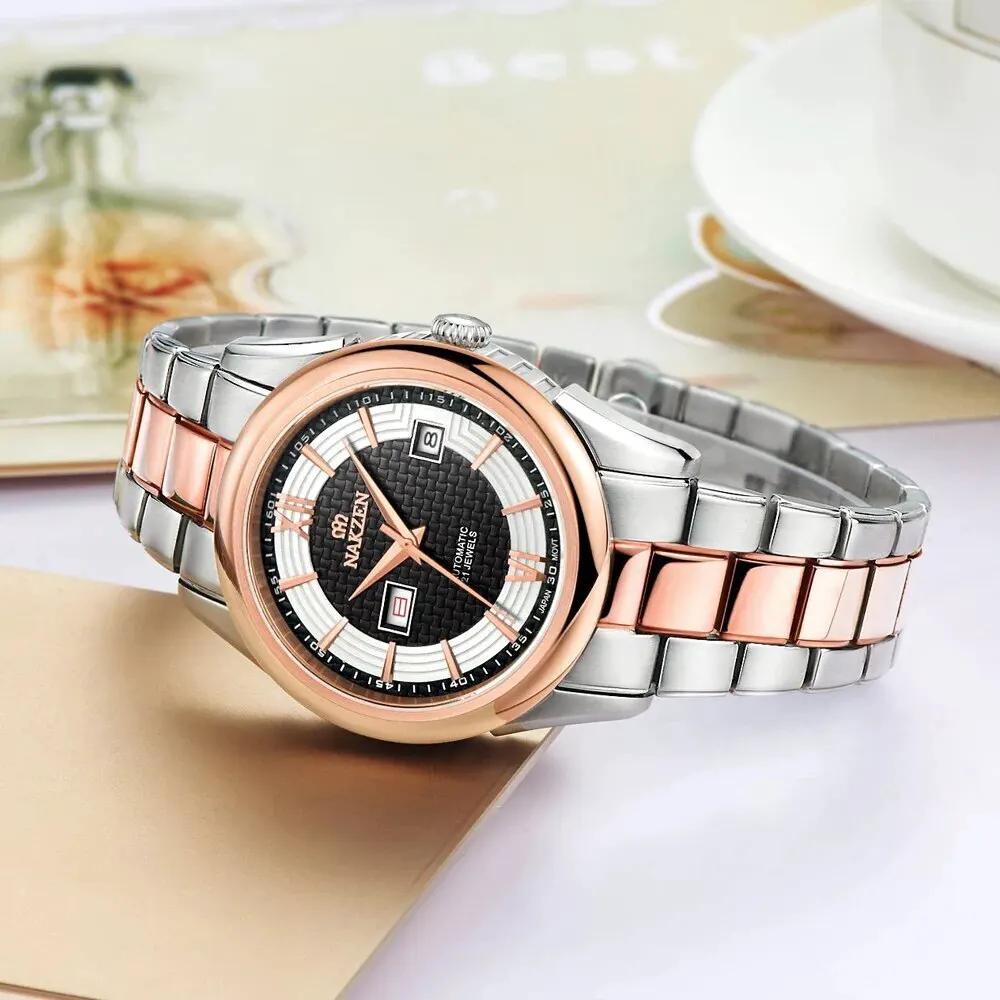 NAKZEN Men Automatic Mechanical Miyota 8205 Movement Watch Sapphire Calendar Wristwatch Man 10Bar waterproof Relogio masculino 6004 by MEGIR WATCH GROUP