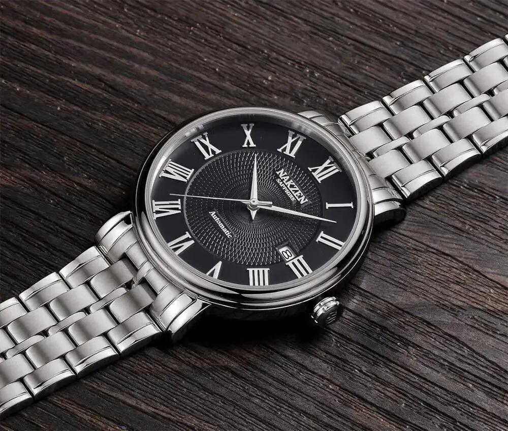 NAKZEN 7002 Men Classic Automatic Mechanical Watches Brand Luxury Man Stainless Steel Wristwatch Clock Relogio Masculino Miyota 9015 by MEGIR WATCH GROUP