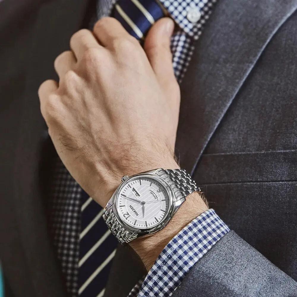 NAKZEN Mens Automatic Mechanical Watch Miyota 8205 Movemen Men Business Waterproof Stainless Steel Watch Clock Relogio Masculino 6009 by MEGIR WATCH GROUP