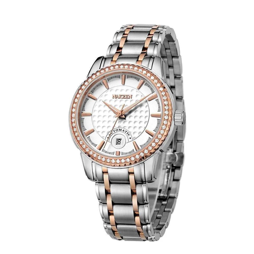 NAKZEN Men Business Mechanical Watch Men's Automatic Miyota 8215 Movt Diamond Watches Sapphire Wrist Watch Waterproof Clock 6020 by MEGIR WATCH GROUP