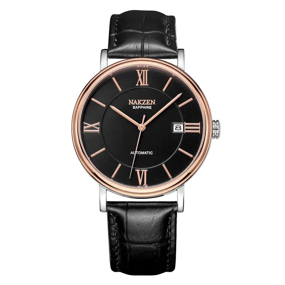 NAKZEN 7002 Men Business Automatic Mechanical Watches Brand Luxury Leather Man Wrist Watch Male Clock Relogio Masculino Miyota 9015 by MEGIR WATCH GROUP