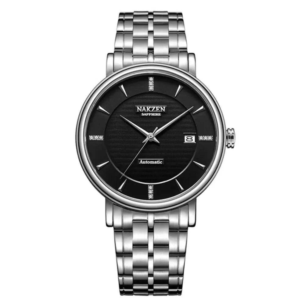 NAKZEN 6047 Men Business Wristwatch Brand Luxury Diamond Automatic Mechanical Watches Relogio Masculino Japanese movement Miyota 9015 by MEGIR WATCH GROUP